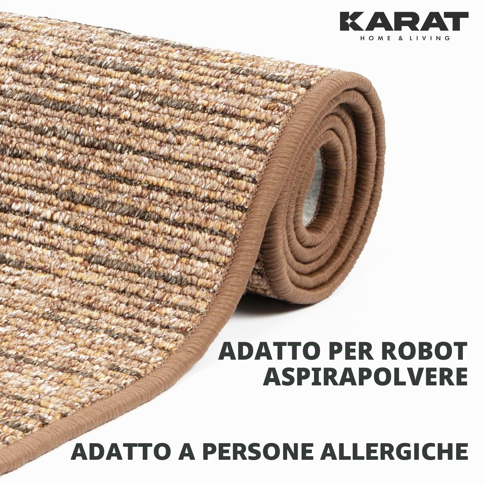 Karat Tappeto per Letto - Set di 3 Pezzi - Moderna Cornice per Letto in Marrone - Tappeto per Camera da Letto e Soggiorno - Soffice Tappeto Ginevra (L: 67 cm | L: 1 x 250 cm + 2 x 140 cm)