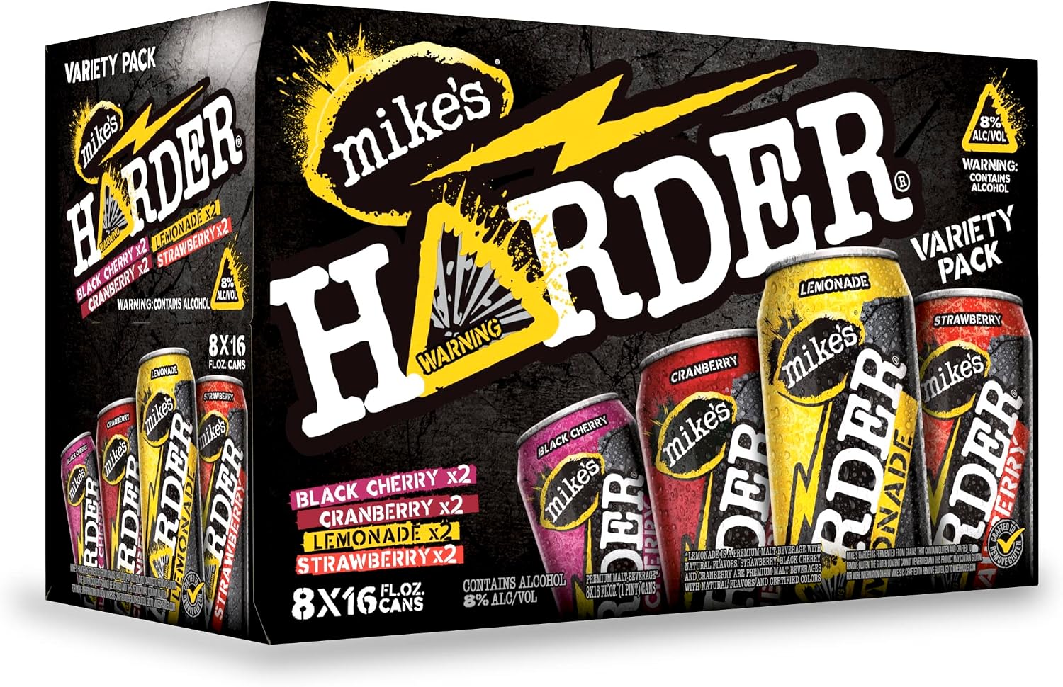 Mike's Harder Variety Pack, 8 pk, 16 oz cans, 8% ABV