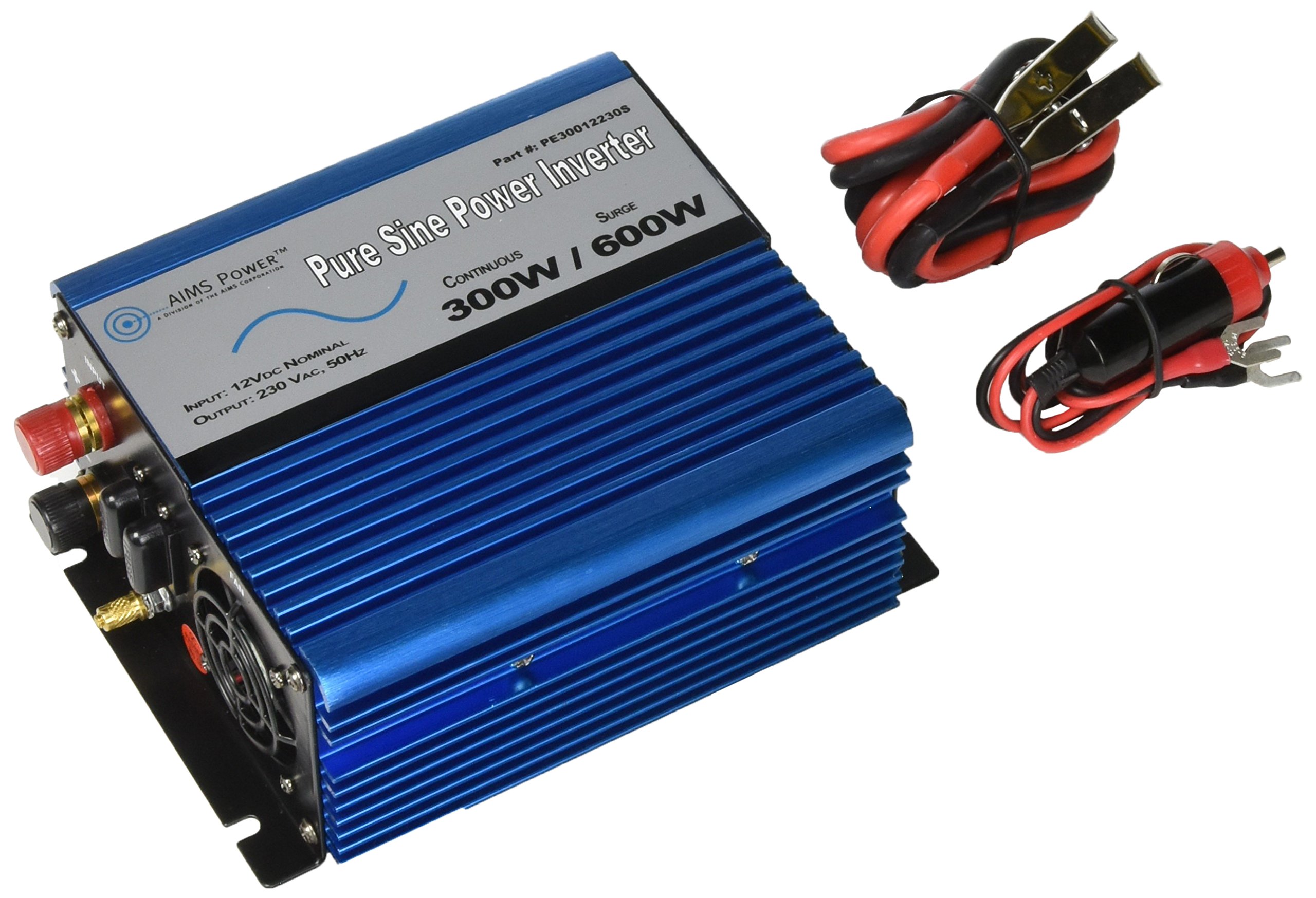 AIMS Power European 300 Watt Power Inverter 12 VDC to 220 VAC