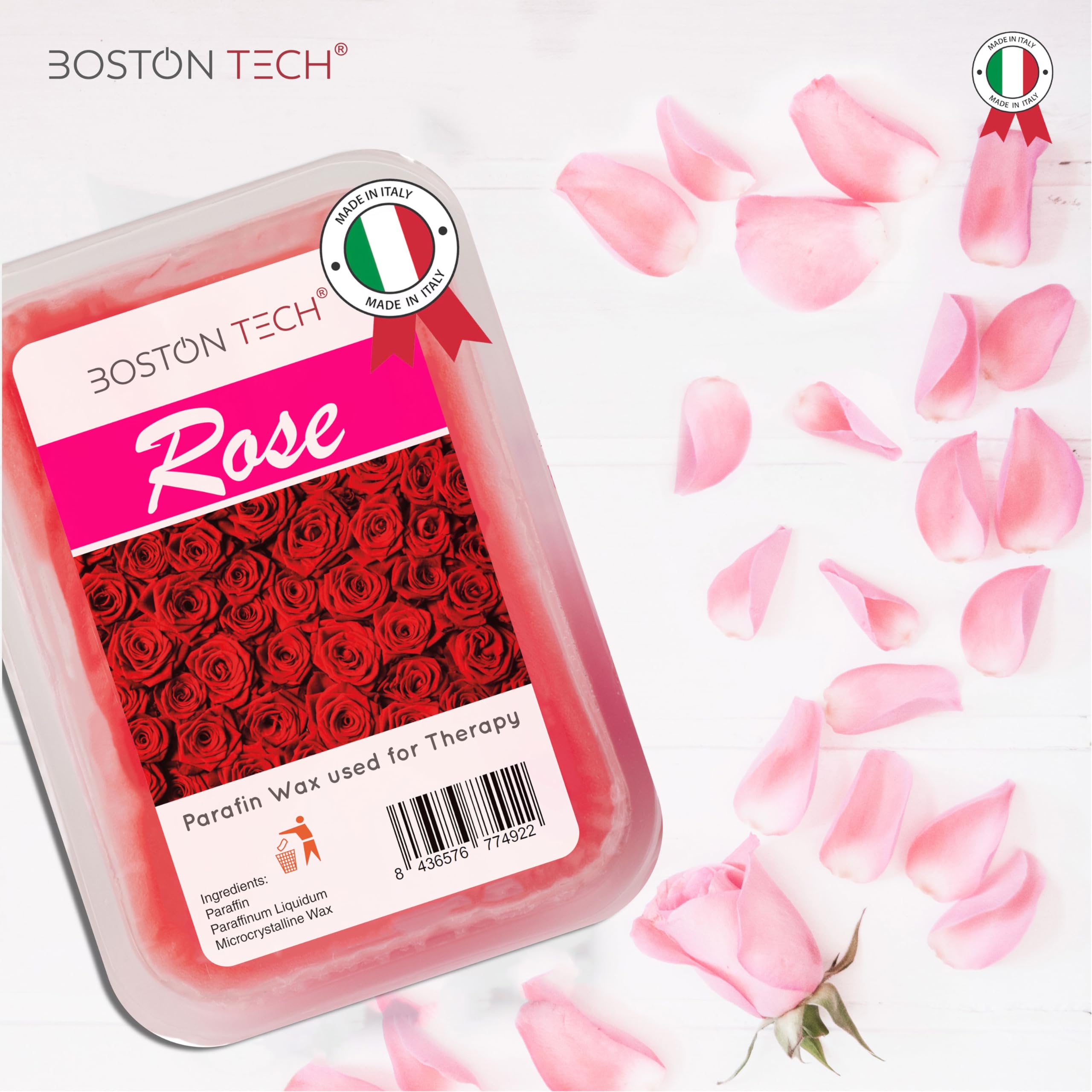 Paraffinwachs für Hände Füße Boston Tech® Antioxidative + Hydratisiert+ Nährt+ Ästhetisch | Ideal für jedes Paraffinbad | 2 Blöckex 450g Rosa