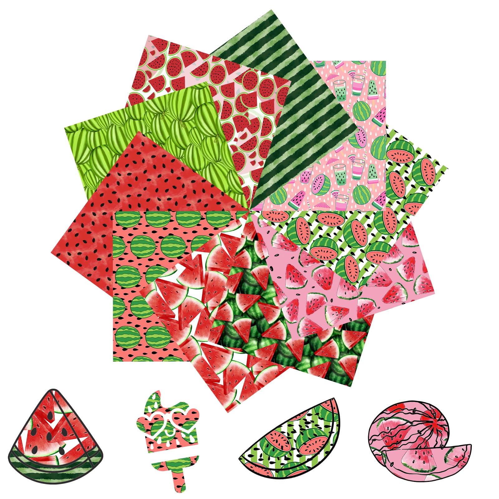 Tintnut Watermelon Iron on Vinyl HTV Heat Transfer Vinyl 10 Sheets 12x10in — image 1