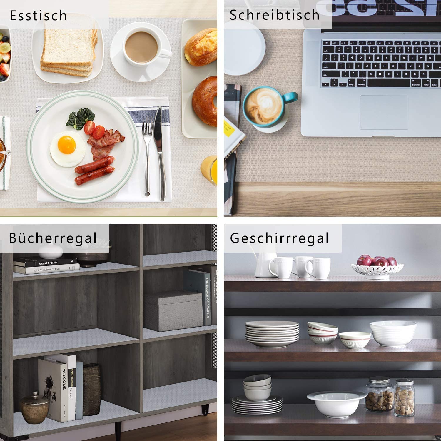 HooTown Küchenschubladenmatten,60x500cm Transparent Antirutschmatte | Nicht klebende Eva Shelf Liner,Zuschneidbar,wasserdichtem,Tischsets für Regale,Schrankpapier und Kühlschran