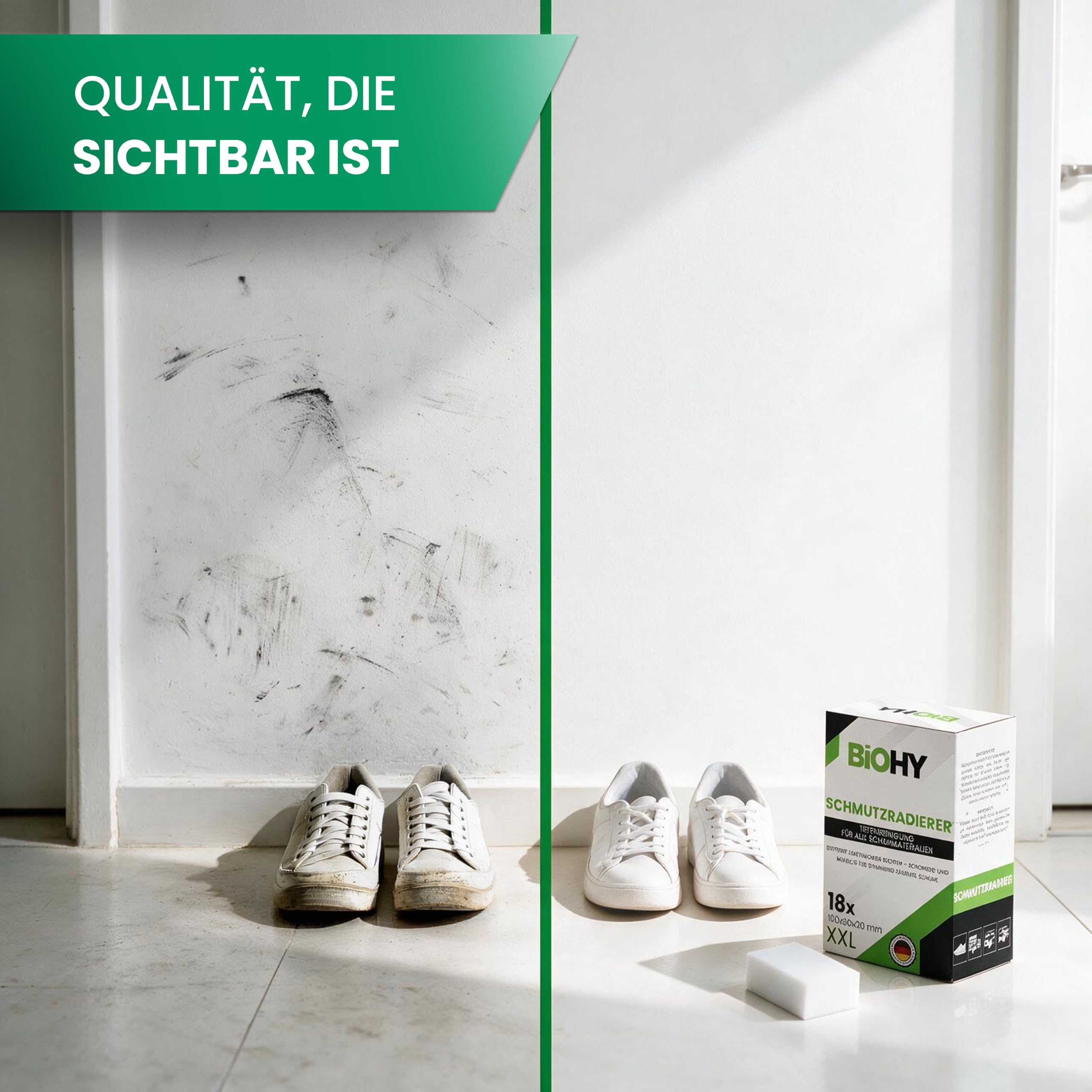 BiOHY Esponja de borrar suciedad (108 unidades) | Esponjas mágicas para zapatos, cocina, baño, paredes y coches | Esponjas de limpieza para manchas difíciles