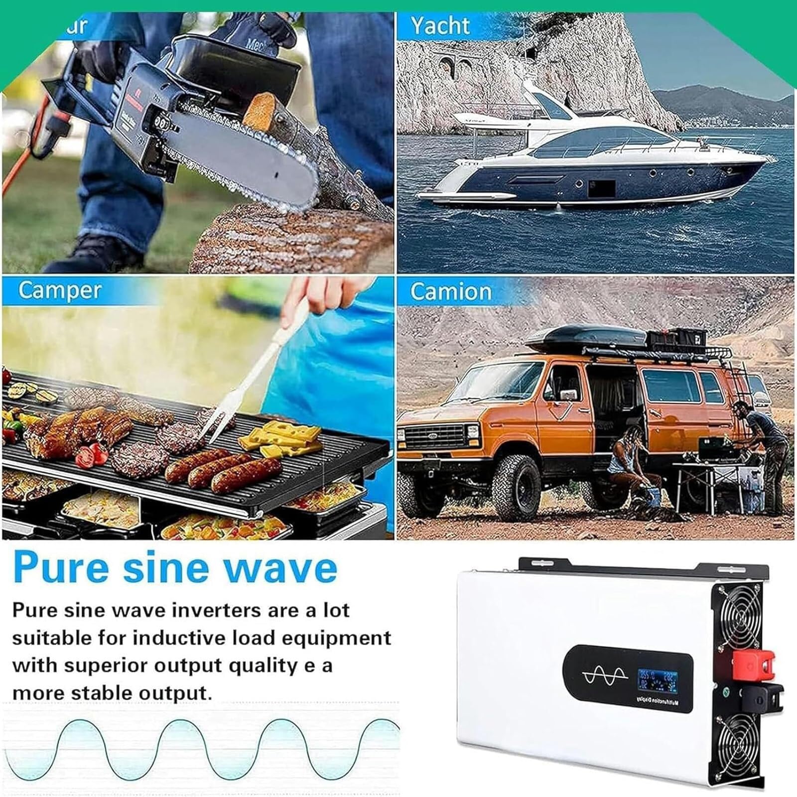 Onduleur Solaire Hybride Convertisseur Tension Onde SinusoïDale 1000W