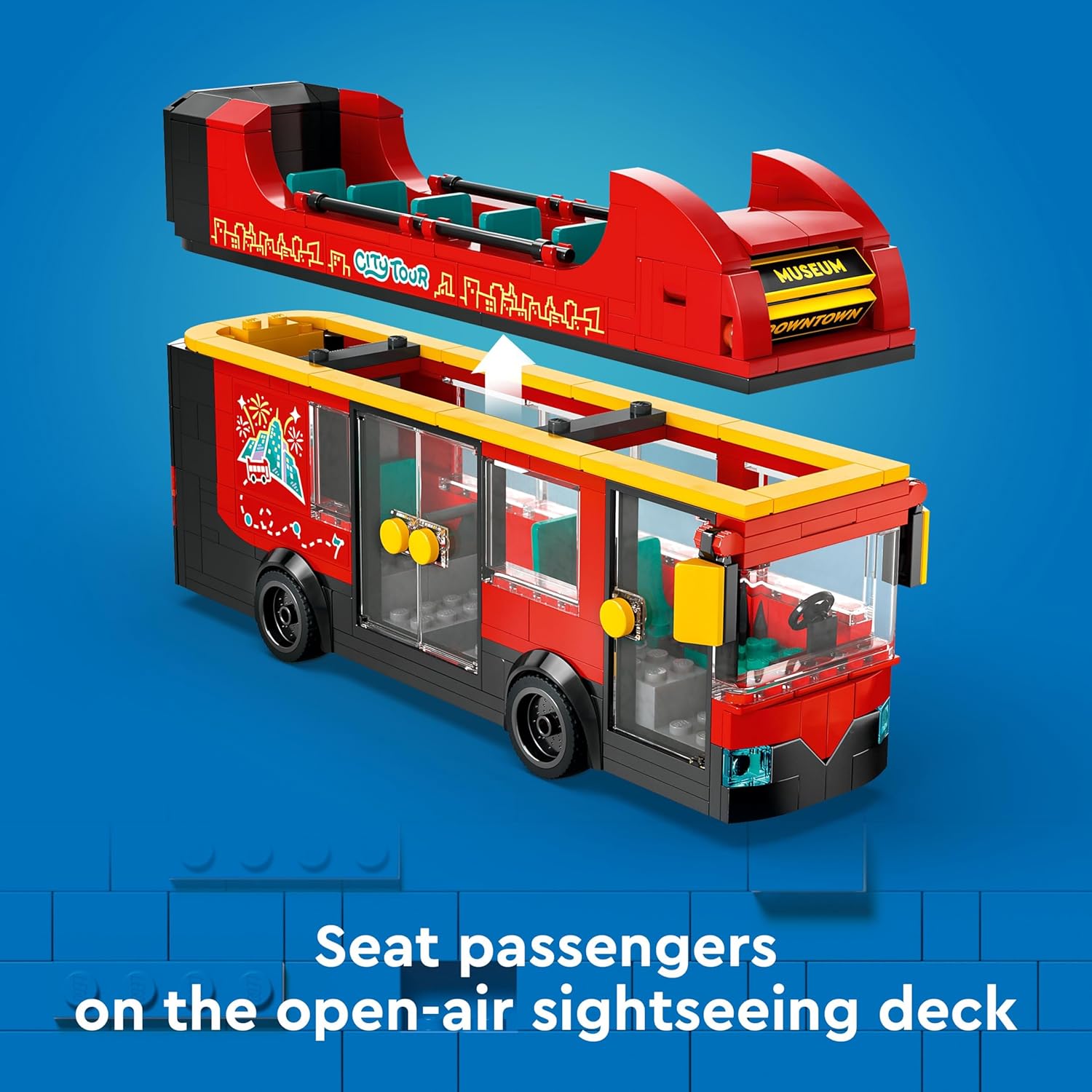 Lego City Le Bus Red 2 Storey Toy Car for Children Boys and Girls Aged 7 and Above, Holiday or Birthday Gift, 5 Characters Including Baby and Stroller 60407