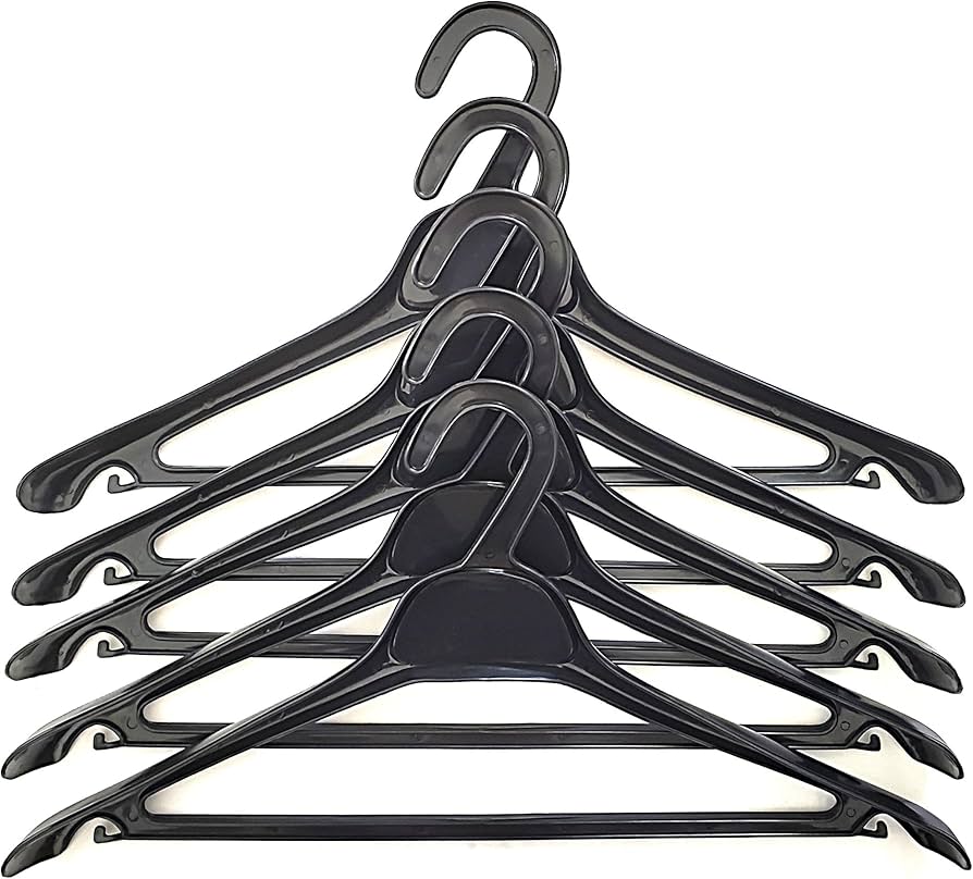 Amazon.co.jp: 業務用 トップス ハンガー 黒 43cm 幅 22本組
