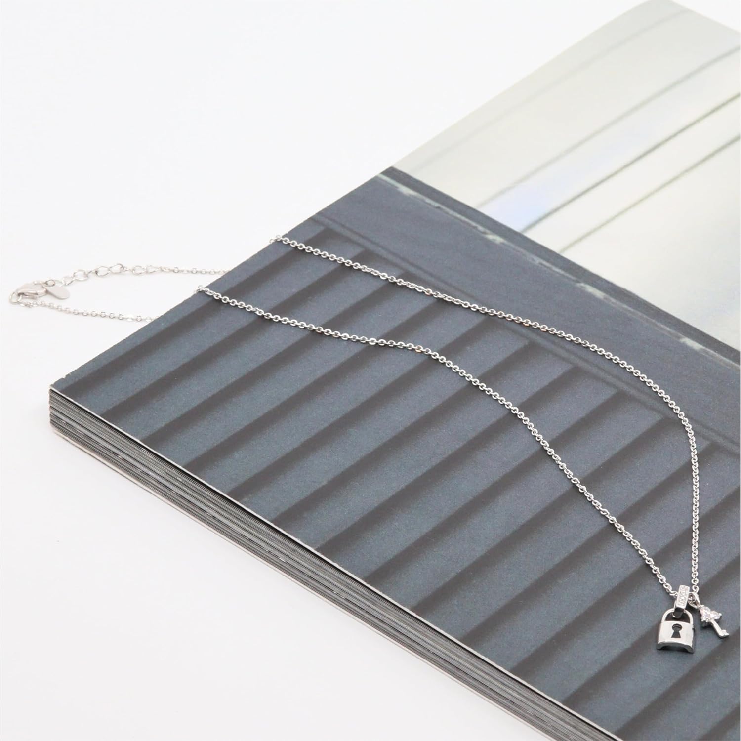 18K White Gold Over 925 Sterling Silver Pendant Necklace - Image 4