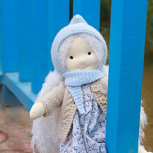 Miniatura 3 de Muñeca Waldorf hecha a mano, Kate de 12 pulgadas, muñeca de trapo suave con bonito peluche, ideal para bebés y niños pequeños