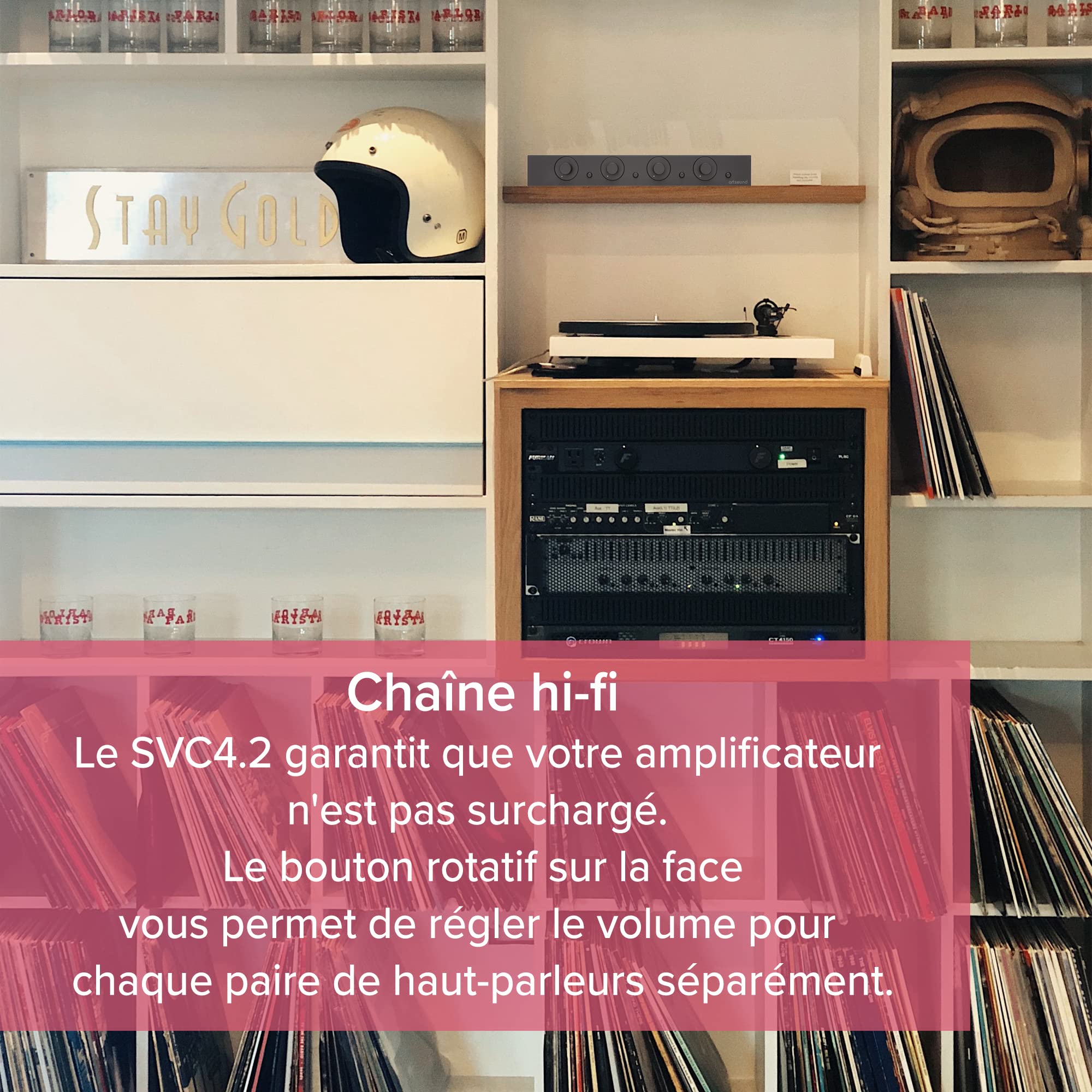 ArtSound SVC4.2 Distributeur audio 4 canaux noir 2x80W entrée multi-room