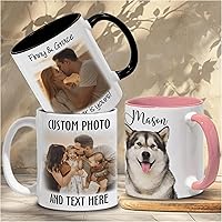 39HABORA Personalized Photo Coffee Mugs - Custom Text, Logo, Pictures 11oz/15oz Multi-Color Gifts for Mom, Dad, Family, Friends