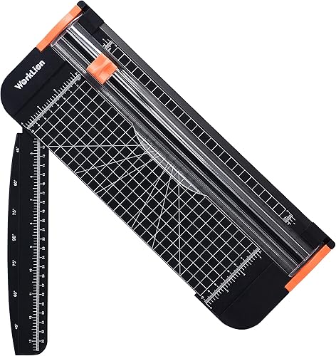 WORKLION Cortador de papel - Cortador de papel A4 con hoja de seguridad para cortar tarjeta de regalo, cupón, etiqueta, cartulina, foto, recortadora