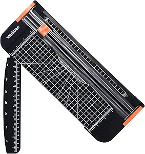 WORKLION Paper Cutter - A4 Paper Craft Cutter with Security Blade for Cut Gift Card, Coupon, Label, Cardstock, Photo, 12 inch Black Office Paper Trimmer