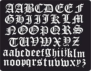 Old English Iron On Letters, 2 Inch - Black, Blue, Gray, White, Green, Orange, Pink, Gold, Red, Yellow, Silver, Glitter Gold, Glitter Red (White)