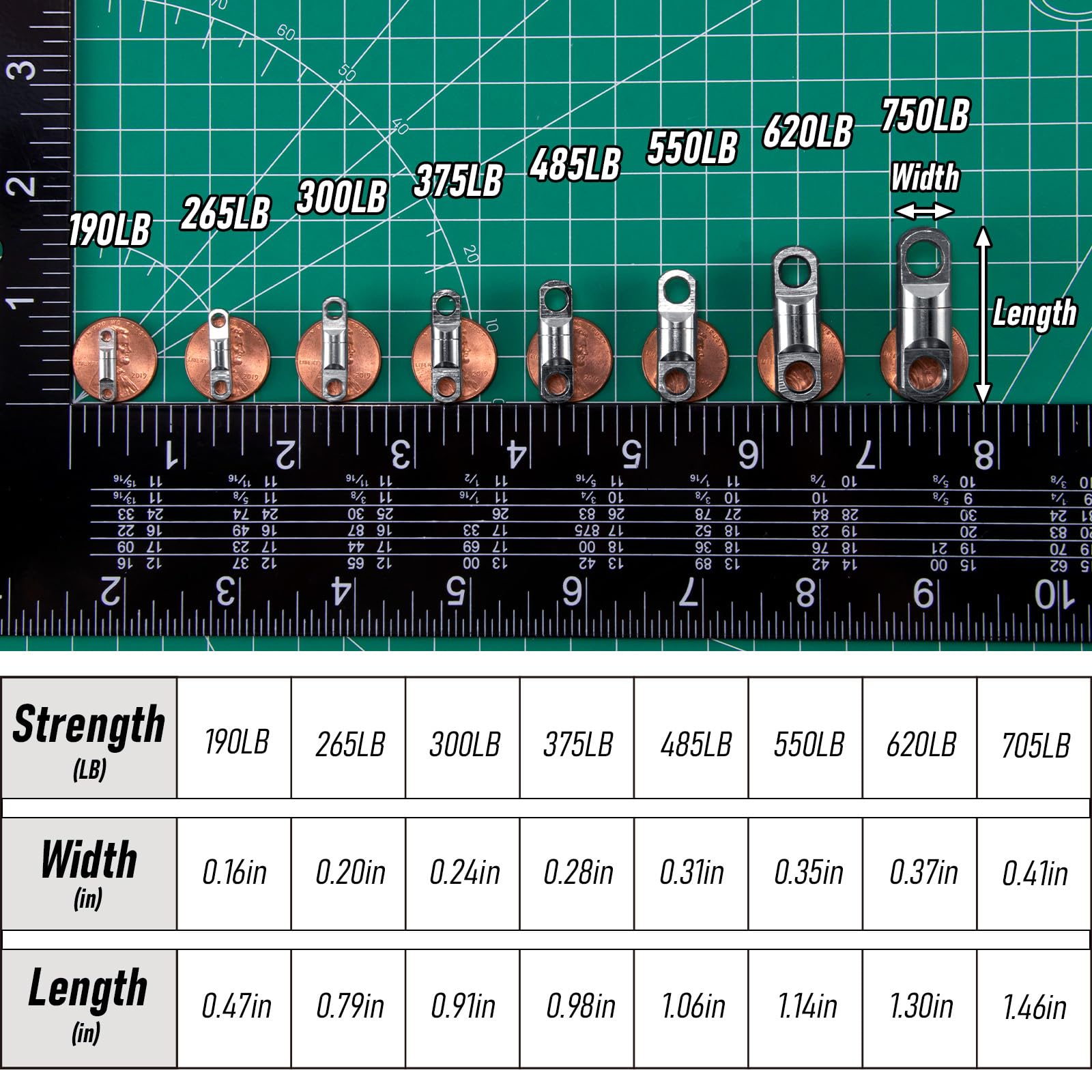 Dr.Fish Heavy Swivels for Saltwater Fishing, 190-705LB Wind on Swivels Rust Resistant Heavy Duty Fishing Tackles Stainless for Tuna Shark,10 Pack 265LB