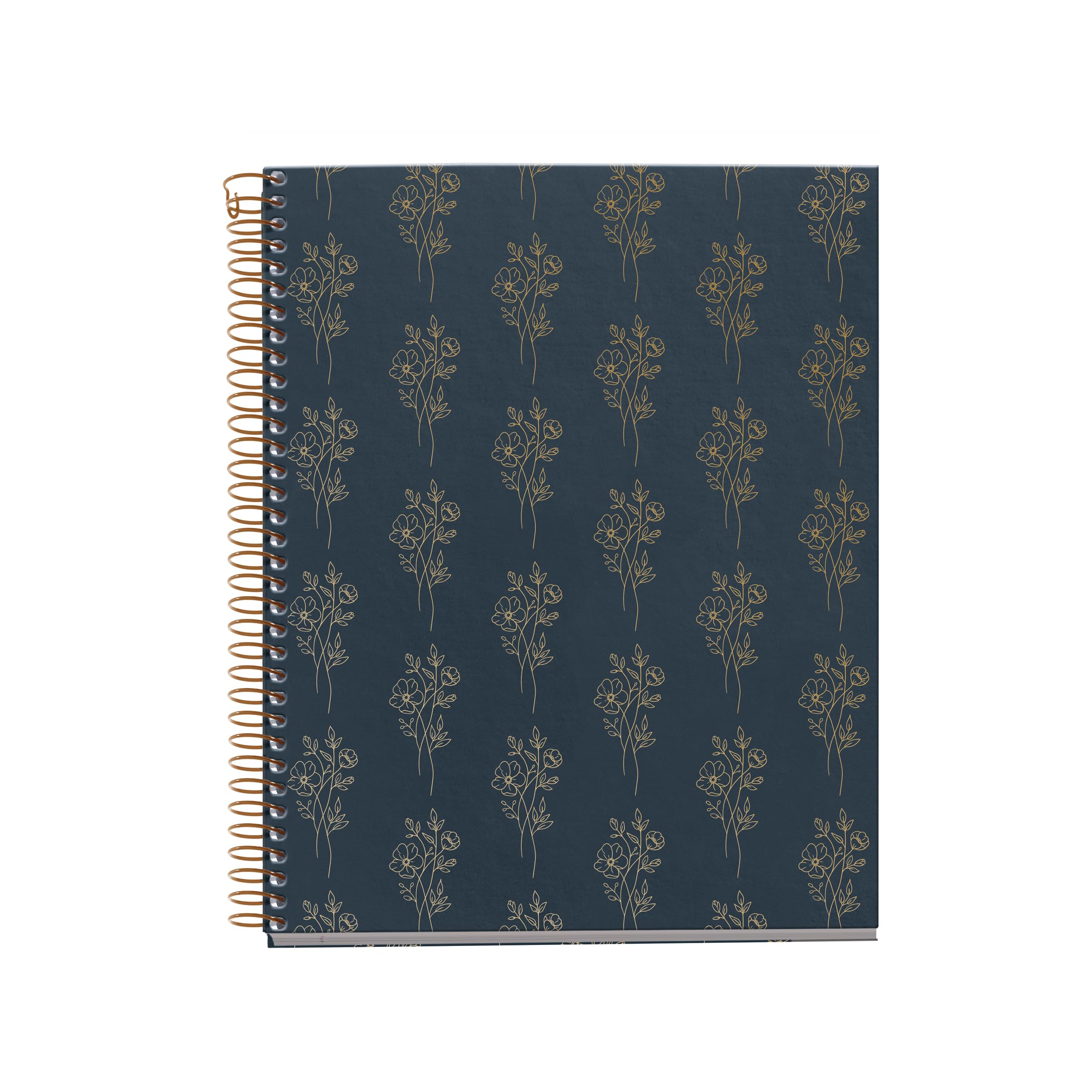 Miquelrius - A5 notebook (148 x 210 mm), 100 squared sheets of 70 g/m², rigid cardboard cover, 4 colour bands, spiral, 2 holes, squared notebook, pretty stationery, bouquets