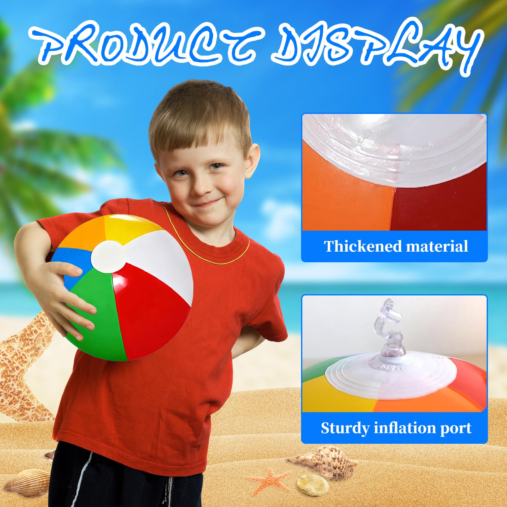 Lot de 2 ballons de water-ball, gonflables, jouets de piscine, ballons de plage, 40 cm, pour bébé
