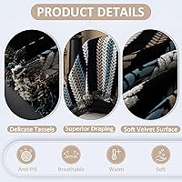 Vista 225 de VClife funda boho de sofá de felpilla para sofá seccional, funda antideslizante para sofá de 2 plazas, protector para mascotas con borlas, funda