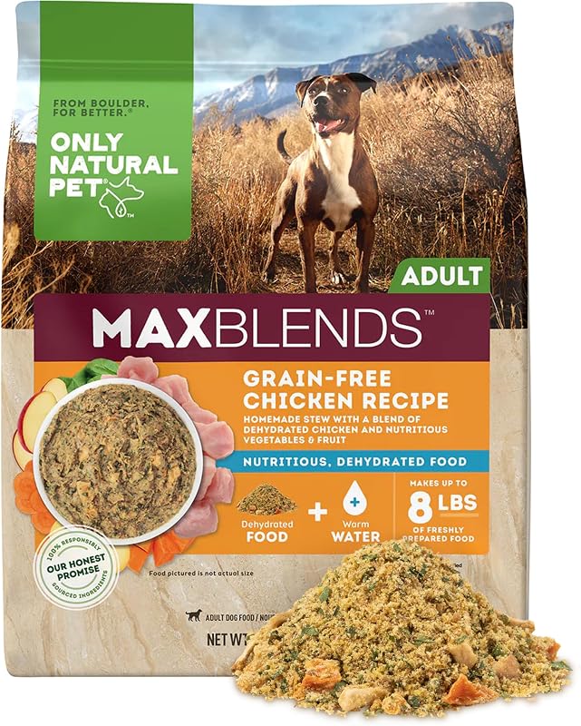 Alimento desidratado para cães com frango e sem grãos Only Natural Pet MaxBlends – Pacote com 907 g