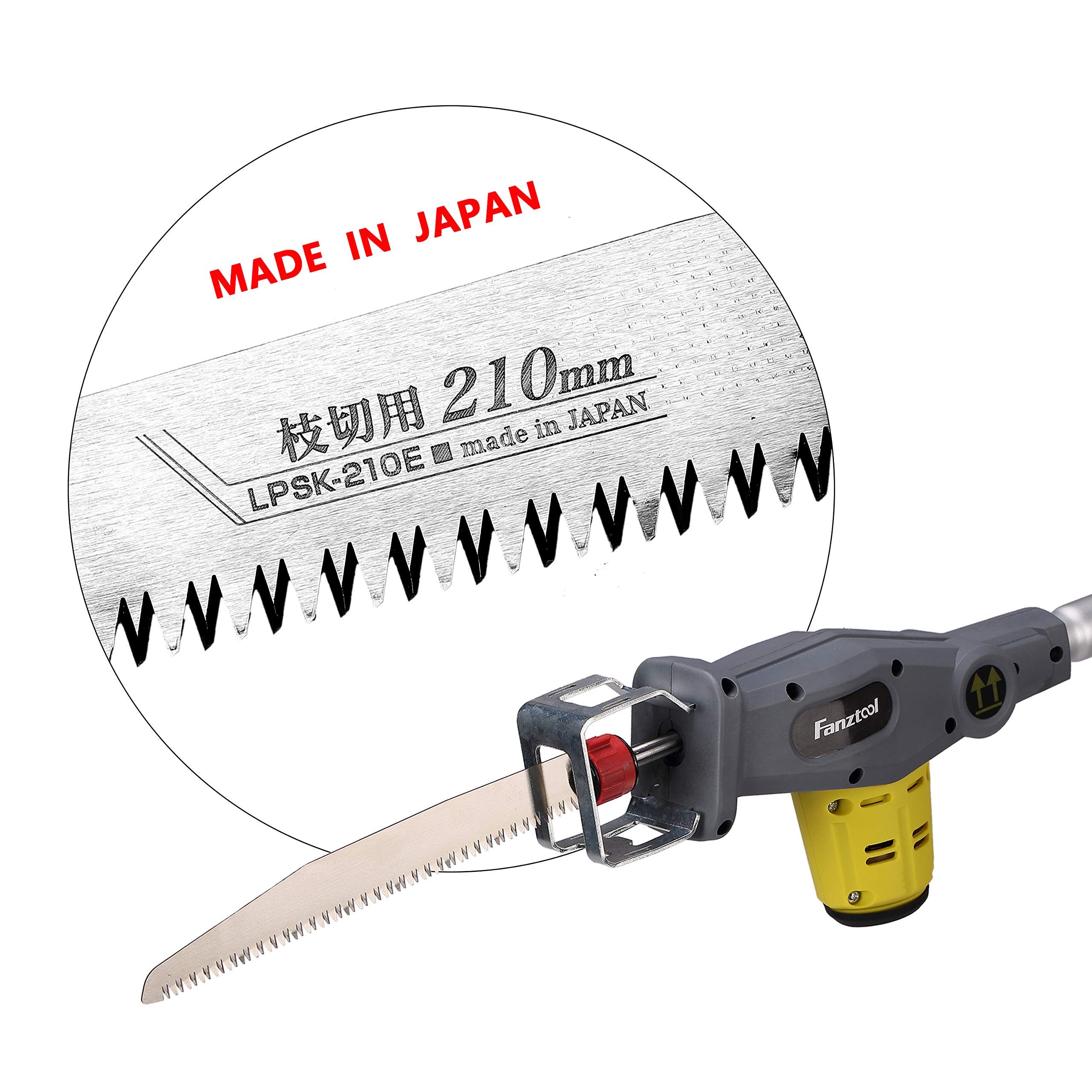 FANZTOOL Blade-Tec Teleskop Akku Hochentaster säbelsäge Handsäge mit 210mm langem Hochleistungs-Sägeblatt, bis 4,7m Reichweite, LEICHT DESIGN (mit 20V akku)