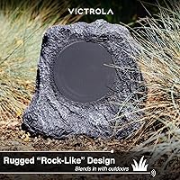 Vista 7 de Victrola Altavoz Rock al Aire Libre (Par) – Altavoces Bluetooth al Aire Libre Recargables IPX4 para Jardín, Patio, Construidos para Todas