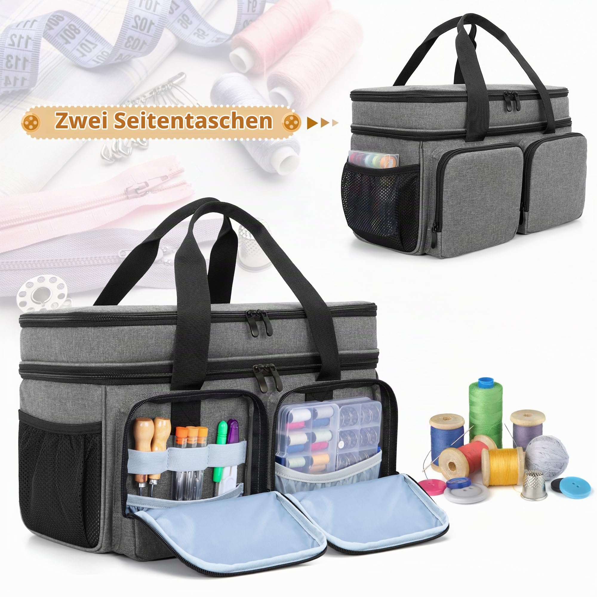 BAFASO Großer Nähtasche Organizer, Nähsettasche Groß, Nähzeugtasche Reise