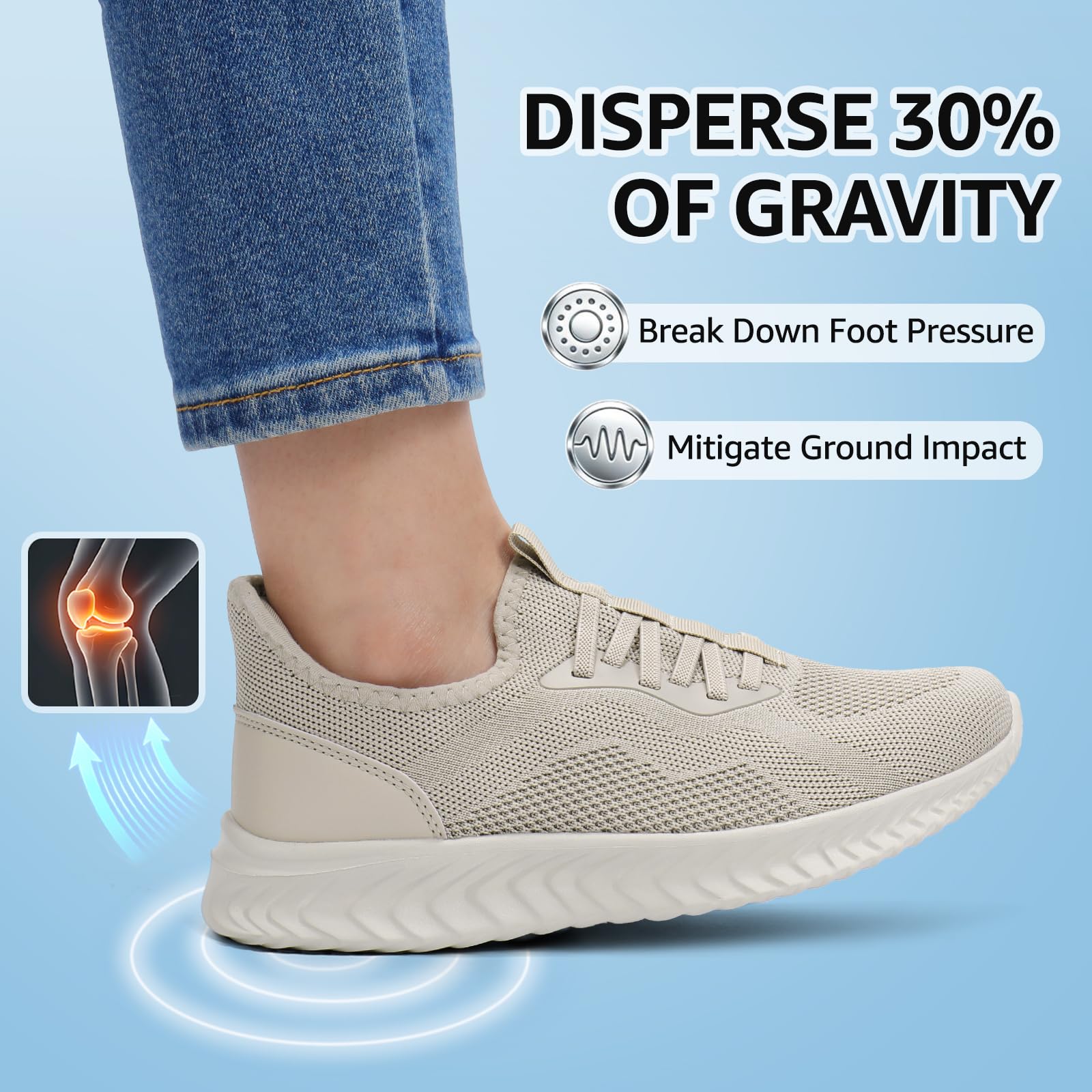 STQ Zapatillas deportivas para mujer, cómodas y ortopédicas para el trabajo, ligeras, para caminar o ir al gimnasio