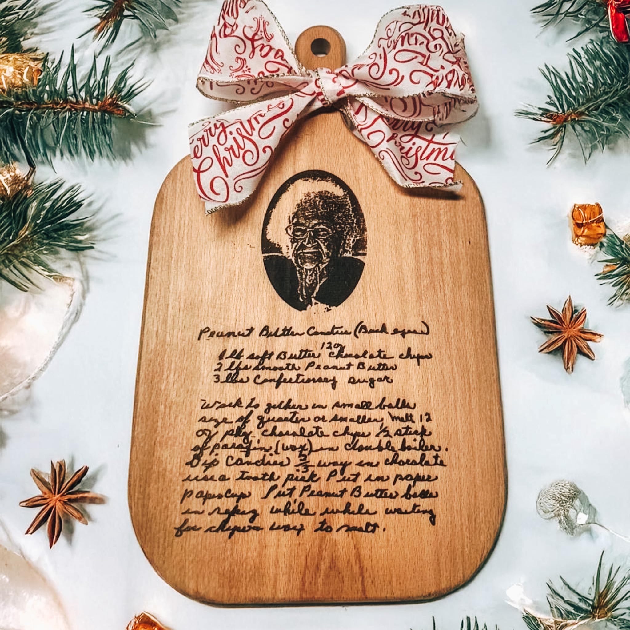 Mother;s Day Gift! Beloved Family Recipe Wood Cutting Board – Custom Engraved with Handwritten Recipe & Photo – Thoughtful Christmas or New Year Gift for Grandma, Grandpa, and Family