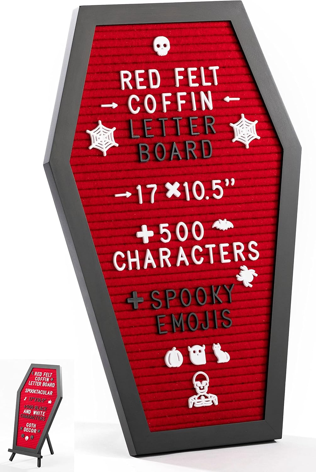 Coffin Letter Board Red with Spooky Emojis +500 Characters
