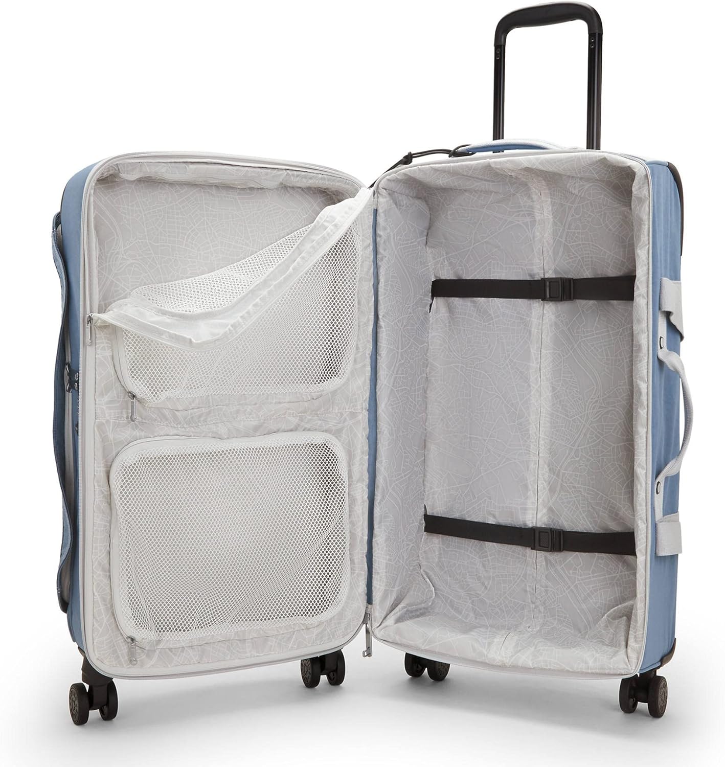 review Kipling Spontaneous Medium Rolling Luggage Brush Blue C