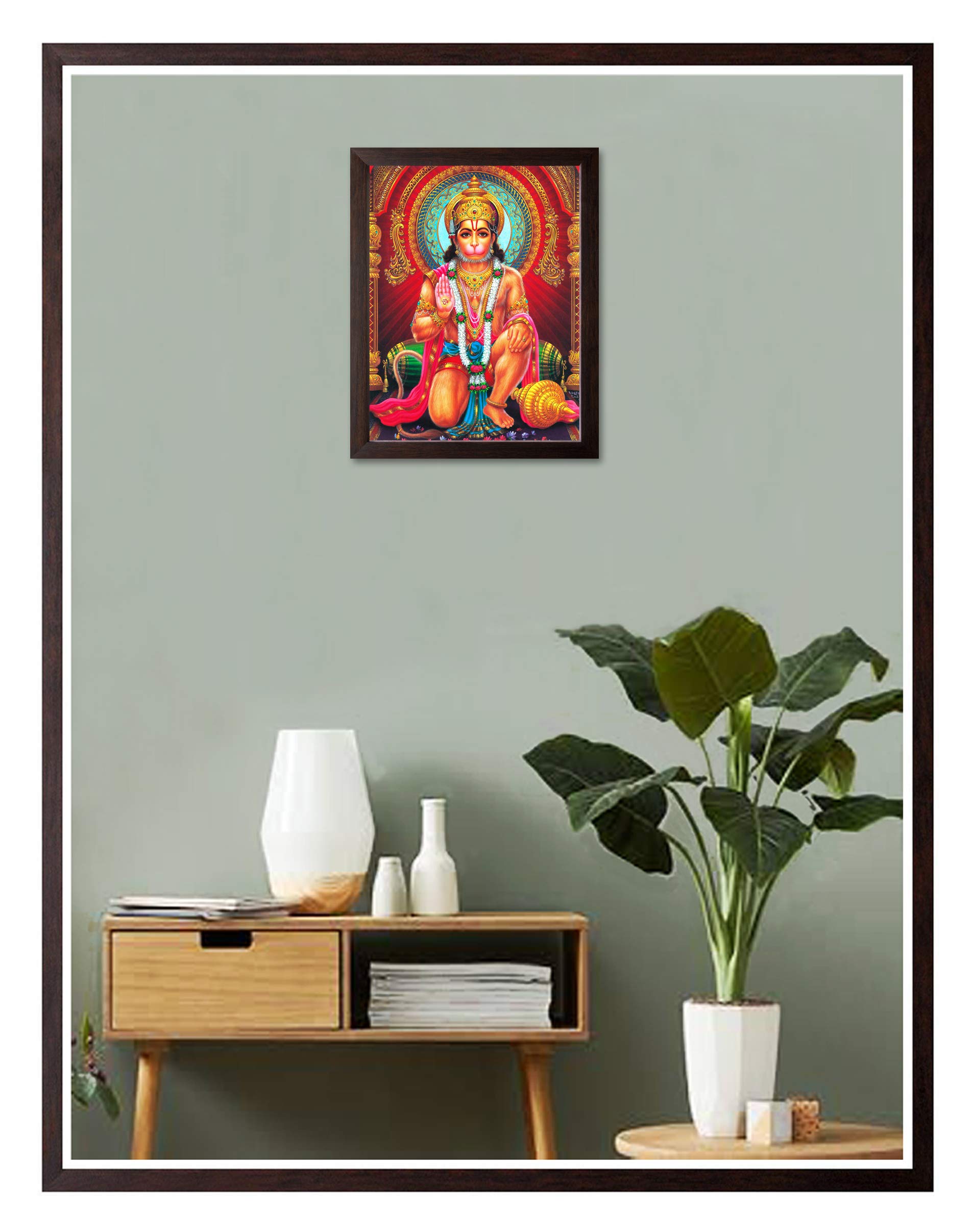 Art n Store: Lord Hanuman/Bajrangbali/Giving Blessing in a Place/High Contrast HD Printed Picture/Religious & Wall Decor Poster Painting with Frame (30 X 23.5 X 1.5 CM_ Acrylic Sheet Used) - Image 4 thumbnail