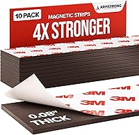 Vista 9 de Tiras de cinta magnética con parte trasera adhesiva, imanes adhesivos fuertes 3M para manualidades, láminas magnéticas adhesivas flexibles planas