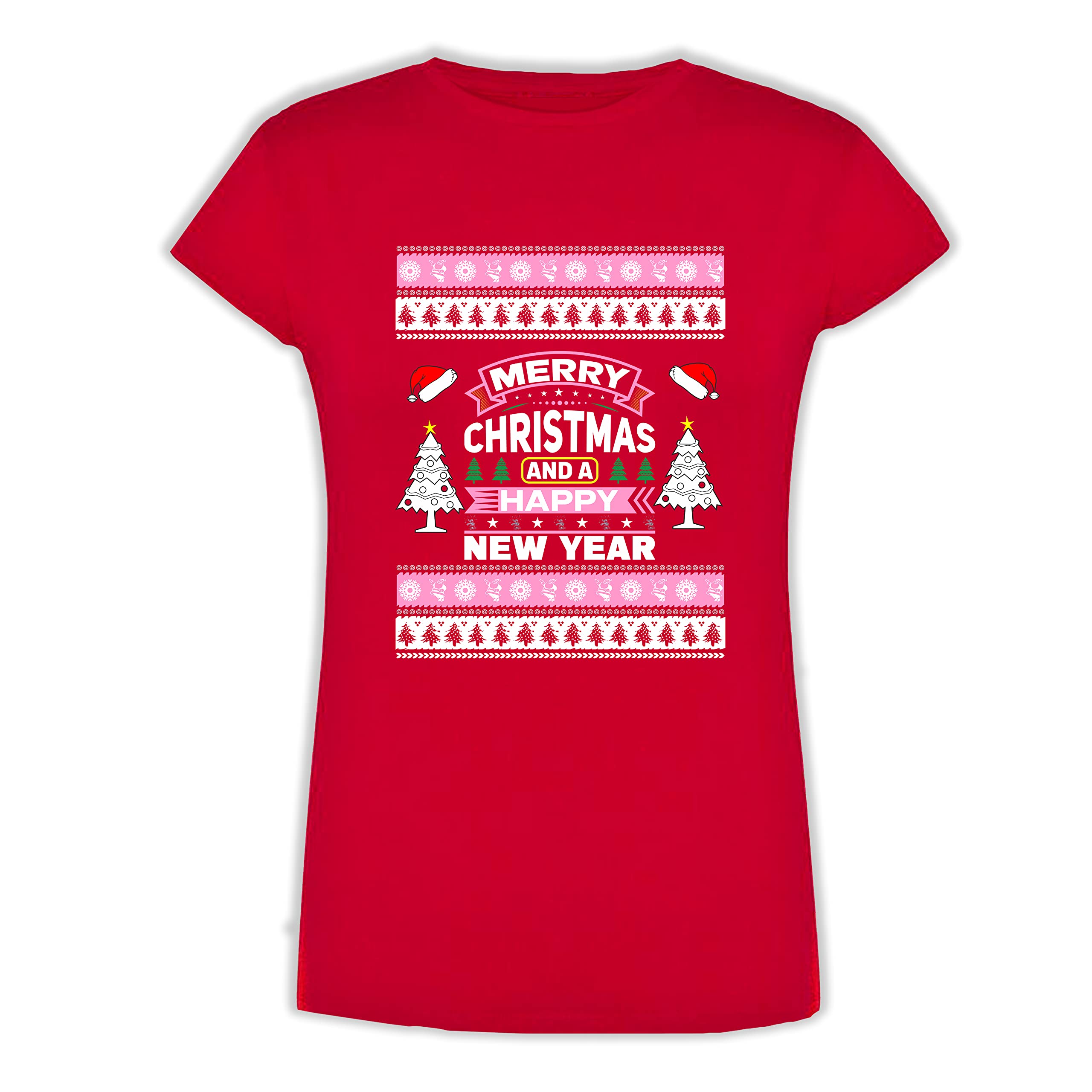 Tris Famiglia Magliette Natale - 3 Tshirt - Buone Feste - Merry Christmas - Happy New Year - papà - Mamma - Figlio - Figlia - T-Shirt Natalizia