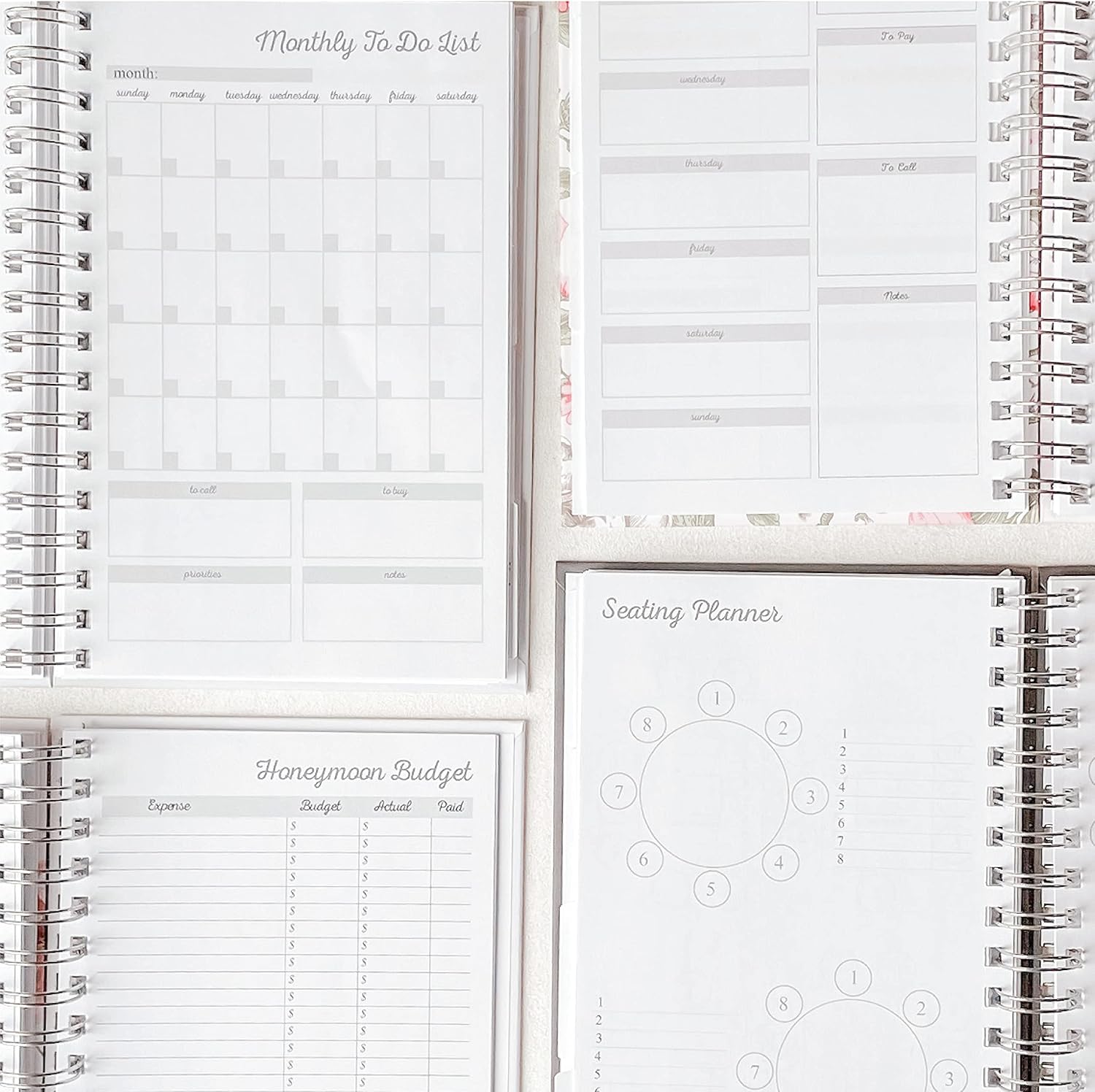 Wedding Planner & Organizer - Real Gold Foil- Diary Engagement Gift Book & Calendar, Bride Journal