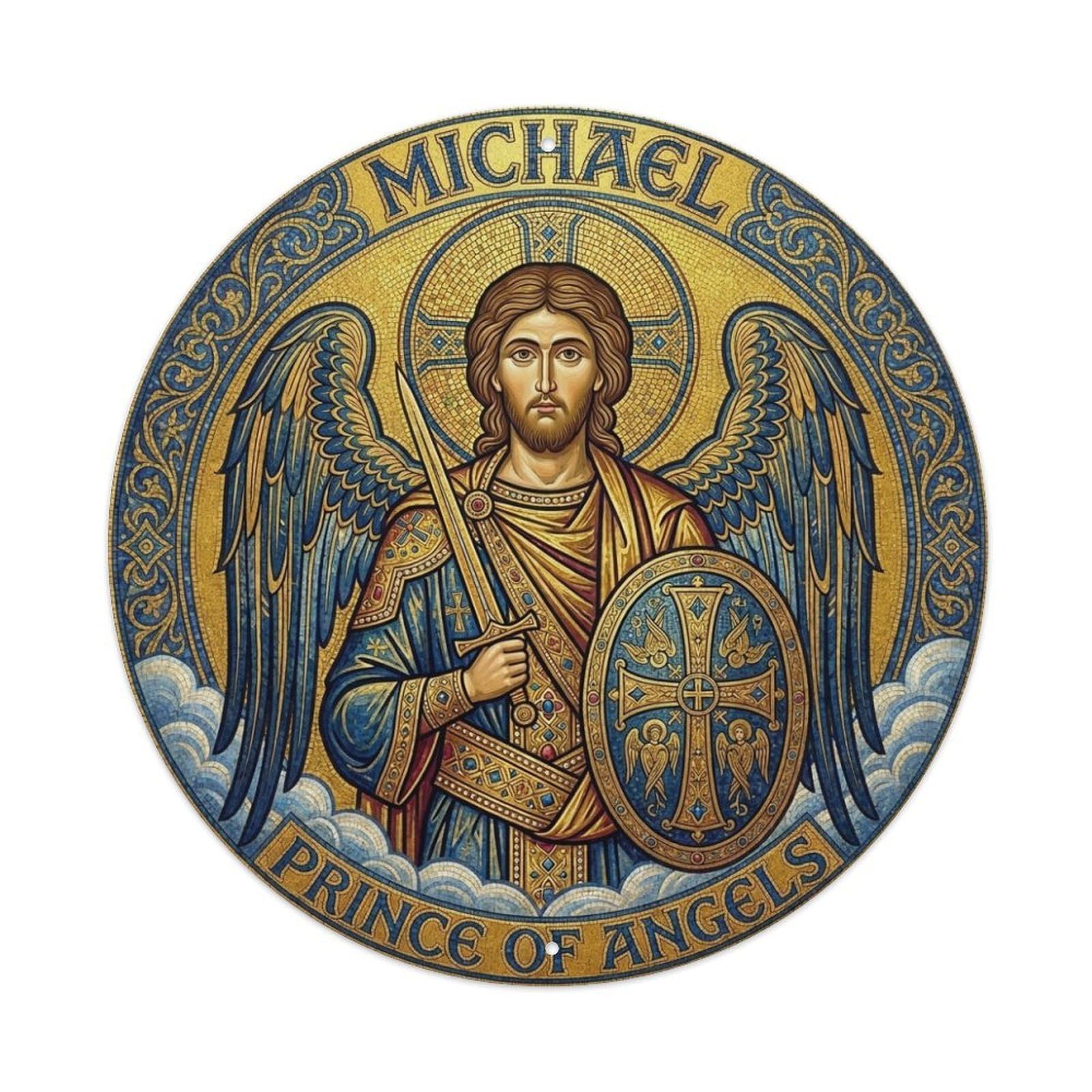 Prince of Angels St Michael Archangel Defender Metal Tin Sign