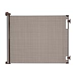Retractable Baby Gate Perma Child Safety 33 Tall x 71 Wide, Mesh, for Stairs, Doorways, Dogs, Pets, Indoor, Outdoor, One-Handed Operation, Locking, Easy Install, Hardware Mount, Brown