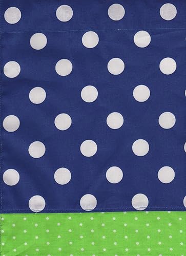 Miniatura 2 de Royal Blue Lime Green Polka Dot fabric kitchen decor window treatment topper curtain Valance 42" by 13"
