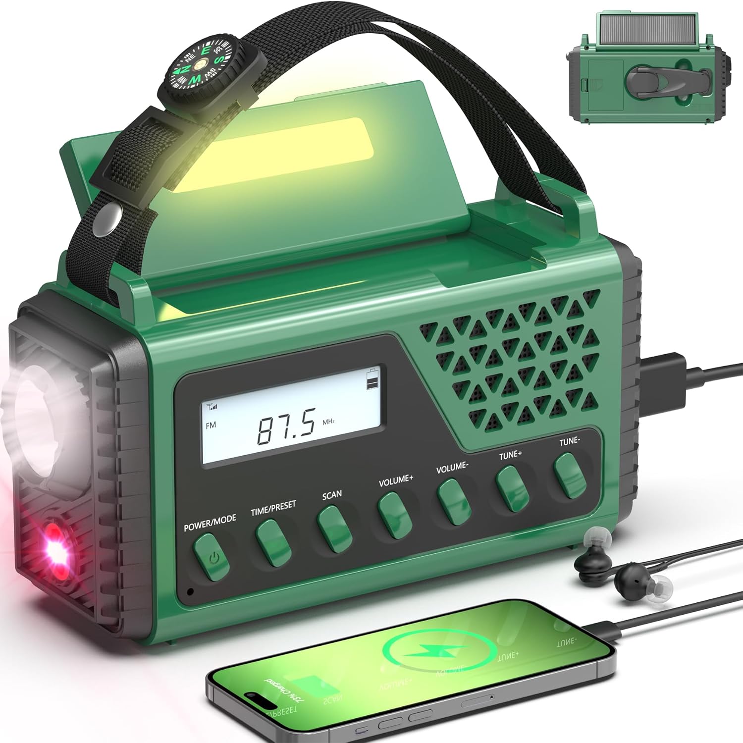 Emergency Crank Weather Radio 10000mAh Solar Hand Crank Portable NOAA AM FM Battery Power Radio Weather Alert with