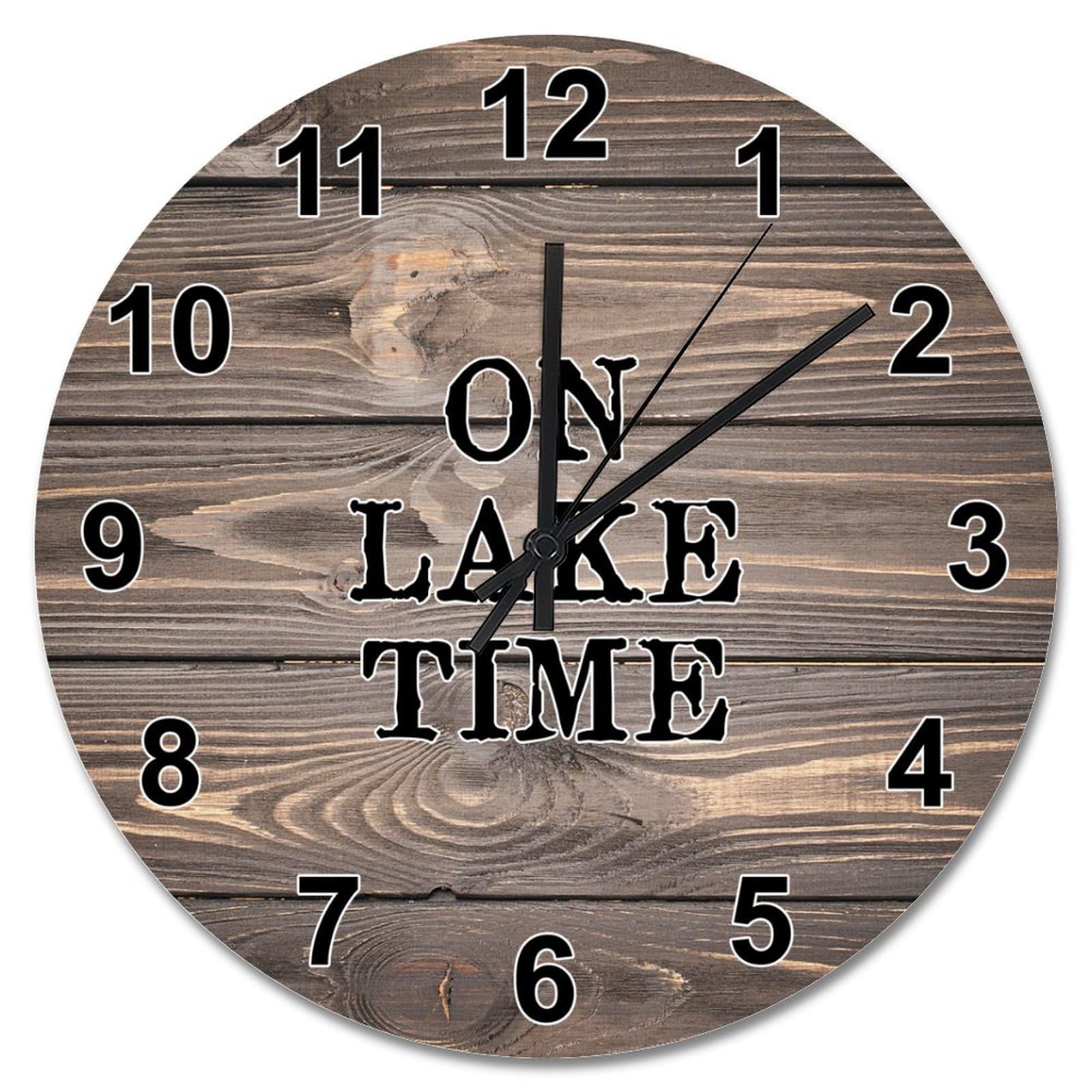 Horloge murale rétro française en bois 38 cm pour salon