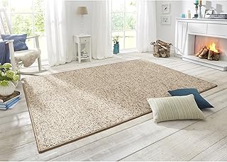 Tapis Salon, Chambre, Tapis Bouclé Tufté, Style Laine à Poils Bouclés, Unicolore et Sobre (Beige, 140x200cm)