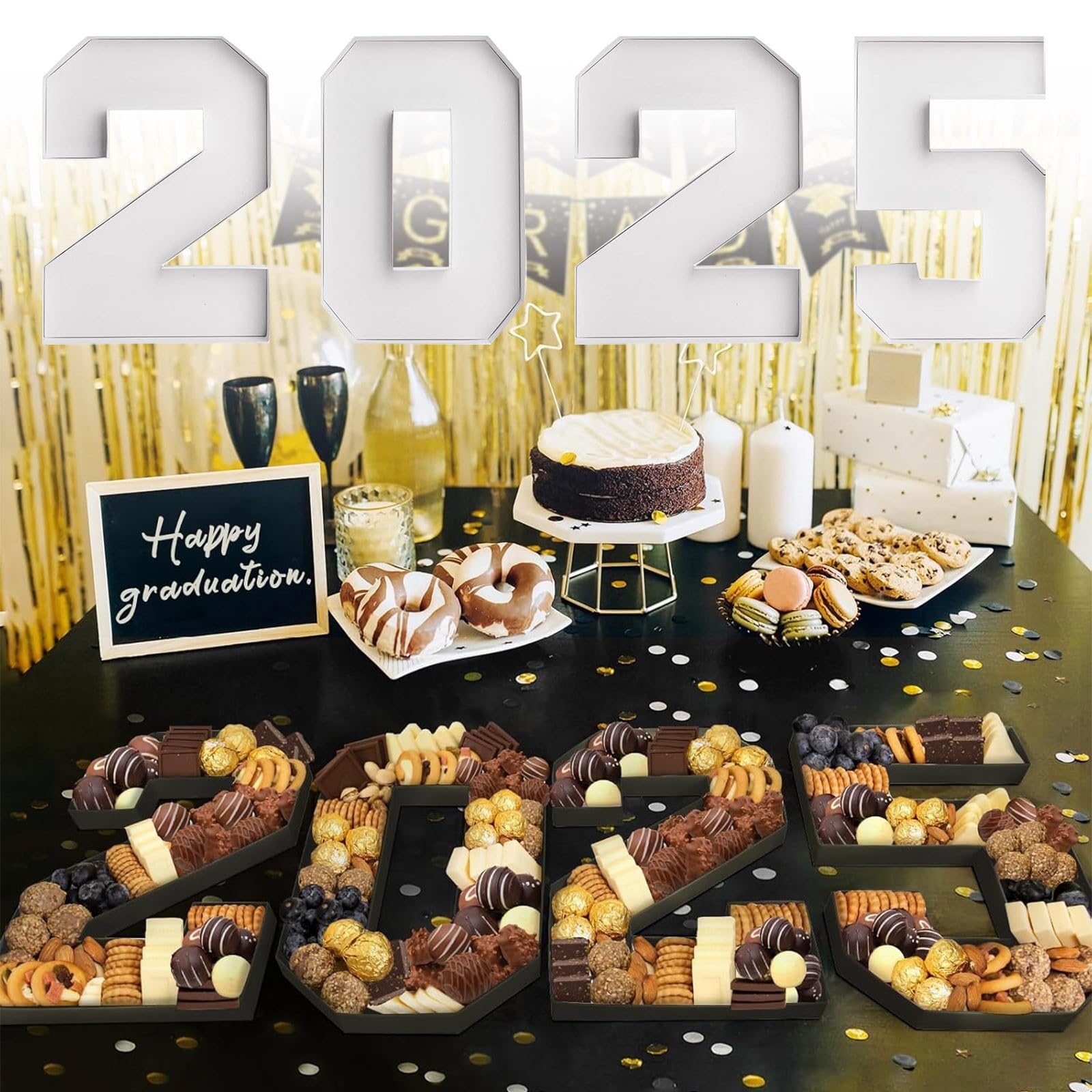 2025 Number Shaped Cardboard Charcuterie Decorative Trays Fillable