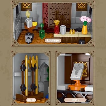 3 in 1 Medieval Castle Building Set, Knight Fortress Building Blocks Set with Lights, Medieval Castle Architecture Collection Toy, Home Office Decor Gift for Adults(1760 PCS)