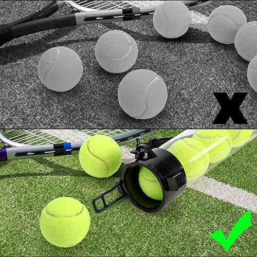 Miniatura 5 de Hiceeden Paquete de 2 tubos de recogida de pelotas de tenis con correa, agarrador de tubo de pelota de tenis, tubo colector de tolva de pelota de
