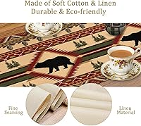 Vista 29 de Camino de mesa de mediados de siglo, moderno patrón atómico absctract geométrico retro de los años 1950 y 1960 S para decoración de mesa del hogar