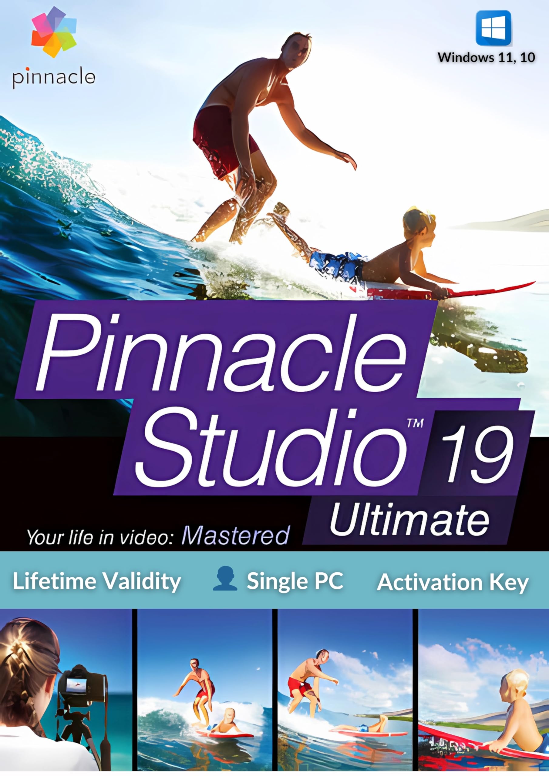 Pinnacle Studio Ultimate 2019 | With Powerfull Screen Recorder App | Advanced video editing and screen recording software | Enhanced Video Masking, Color Grading | 1 User X 1 PC | Lifetime Validity | For Windows