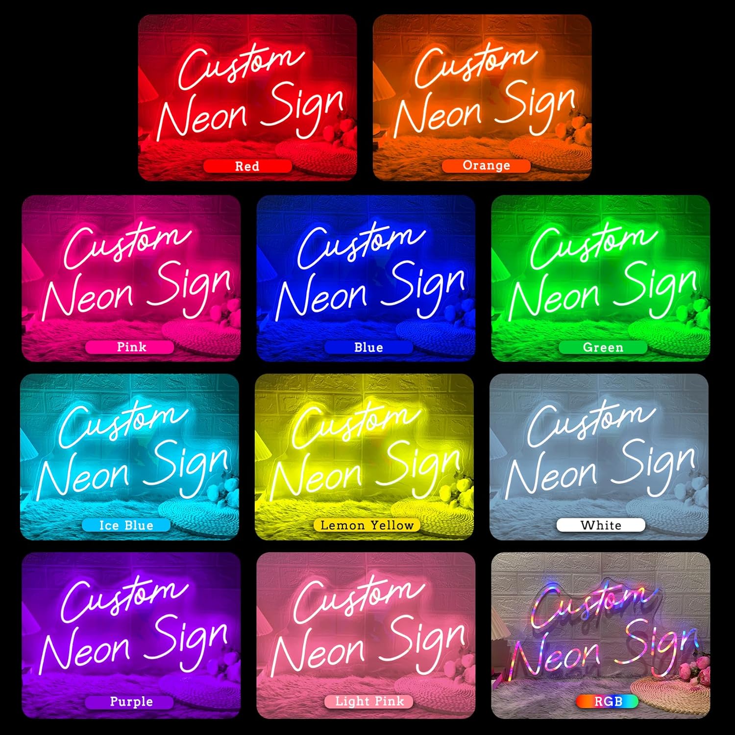 Custom Neon Signs,Neon Sign Customizable for Wall Decor, 10 Modes Personalized Large LED Neon Signs for Wedding Birthday Party Business Sign Neon Company Logo Nignt Light Gift