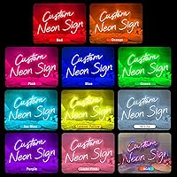 Vista 2 de Letreros de neón personalizables, letrero de neón personalizable para decoración de pared, 10 modos de luz LED grandes personalizados para bodas
