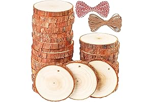 Senmut Wood Slices 30 Pcs - Unfinished Wooden Circles for Crafts