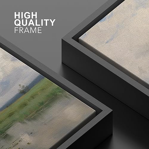 Miniatura 5 de SIGNWIN Lienzo enmarcado para pared, campo rural, lago y cielo nublado, naturaleza, desierto, arte moderno, decorativo, contemporáneo, para sala de