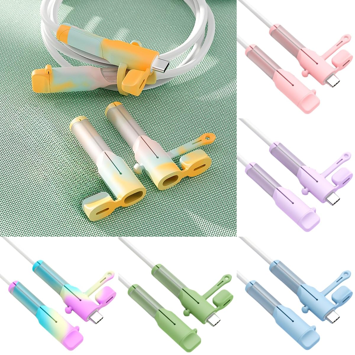 Charging Cable Protector 6 Sets (12pcs) Compatible with Lightning Cord