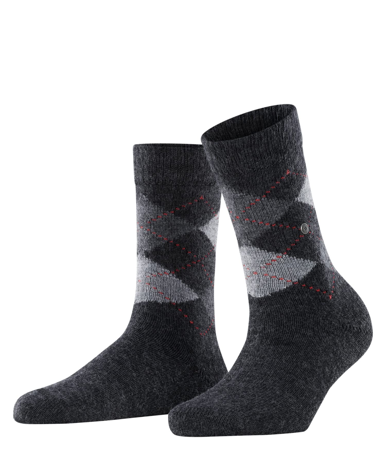 Burlington Women's Grey Anthracite Mouline 3087 Whitby W So Warm Soft Patterned 1 Pair Socks, 3.5-7